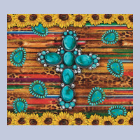 Western Gemstone Cross Sunflowers Leopard Serape Glitter Wooden Tumble Long Sleeve Tee | Teevron