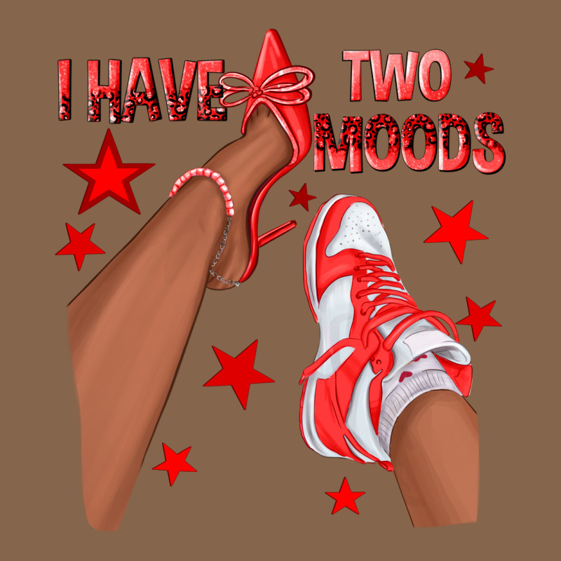 Bright Red I Have Two Moods Afro Girl Sneakers Premium Tee by texasbilliewilder | Teevron