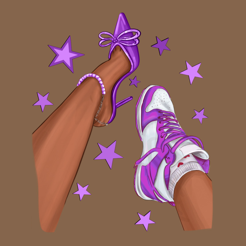Purple Afro Girl Sneakers And Heels Premium Tee by texasbilliewilder | Teevron