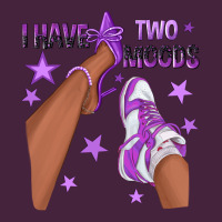 Purple I Have Two Moods Afro Girl Sneakers Premium Tee | Teevron
