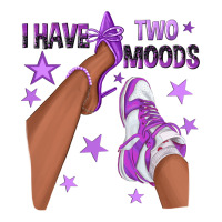 Purple I Have Two Moods Afro Girl Sneakers | Teevron