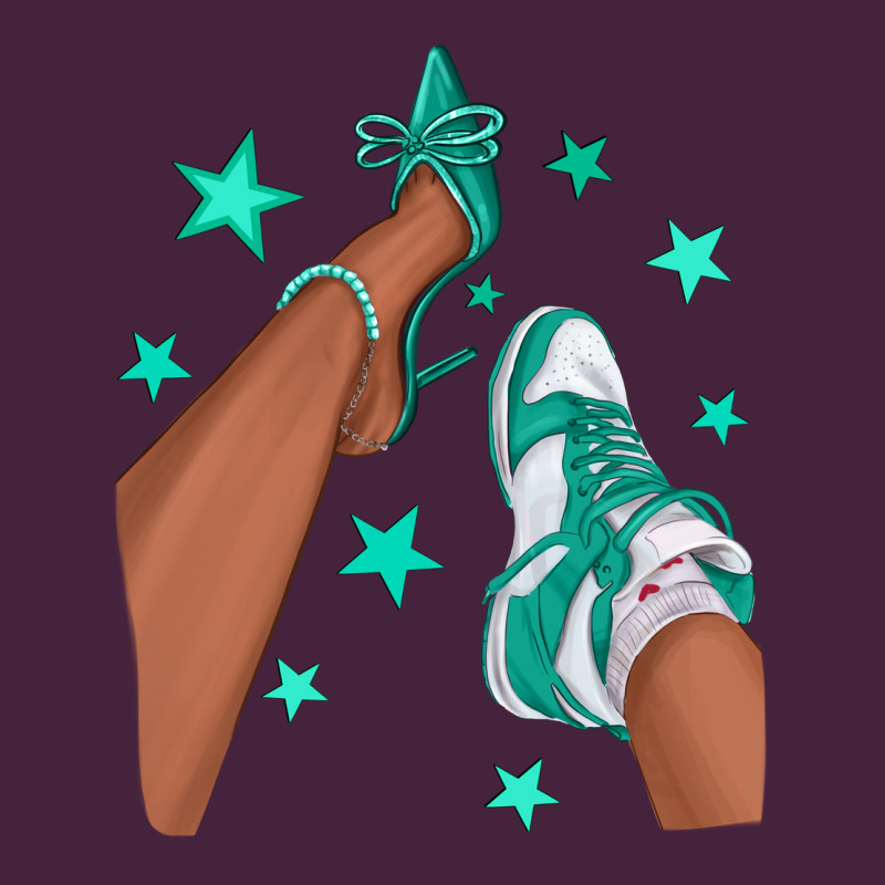 Teal Afro Girl Sneakers And Heels Premium Tee by texasbilliewilder | Teevron