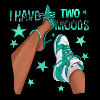 Teal I Have Two Moods Afro Girl Sneakers Premium Tee | Teevron
