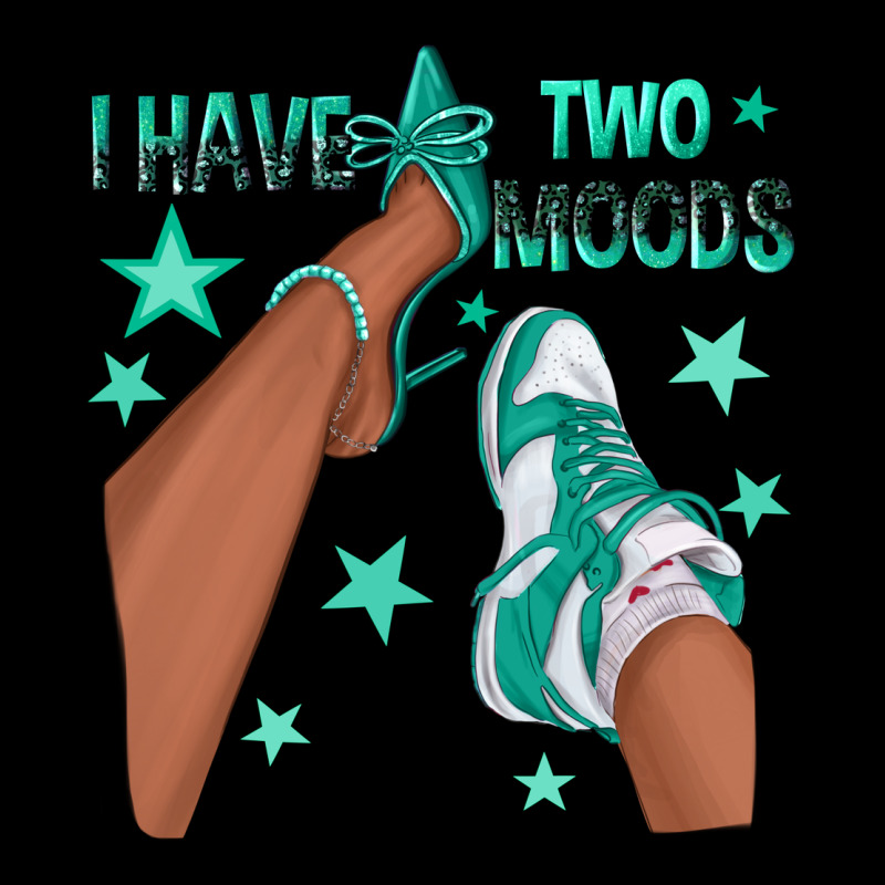 Teal I Have Two Moods Afro Girl Sneakers Premium Tee by texasbilliewilder | Teevron