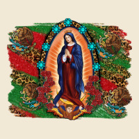 Mexican Flag Lady Of Guadalupe Distressed Backgrou Premium Tee | Teevron