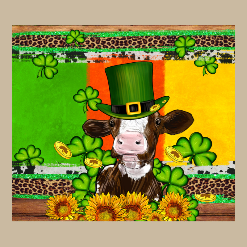 Saint Patricks Cow And Hat With Sunflower And Shamrock Long Sleeve Tee by Artiststas | Teevron