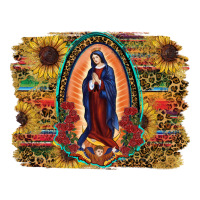 Sunflower Lady Of Guadalupe Distressed Background Premium Tee | Teevron