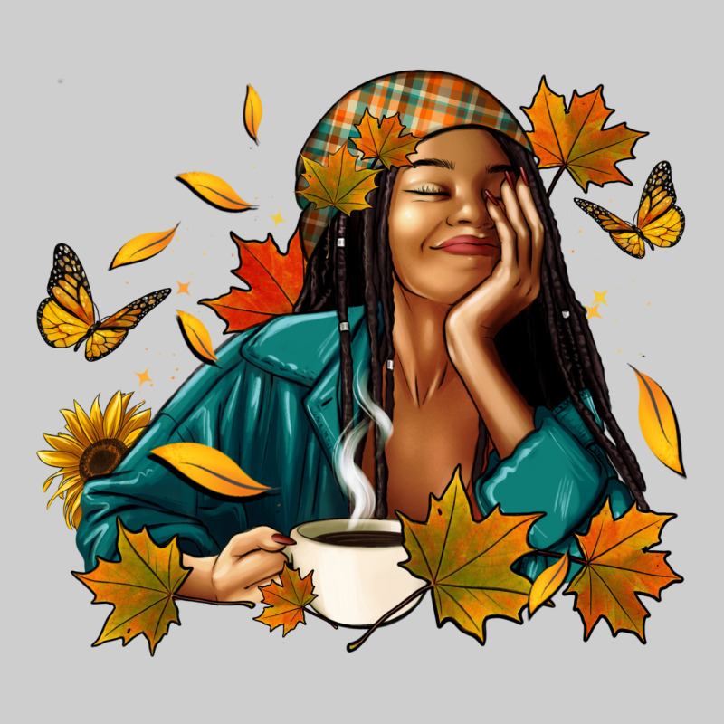 Fall Afro Woman With Coffee Premium Tee by RanaPortraitStore | Teevron