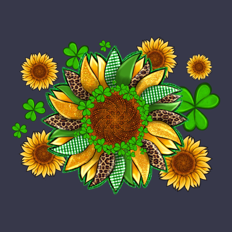St Patricks Sunflowers With Shamrock And Glitters With Leopard Long Sleeve Tee by Artiststas | Teevron
