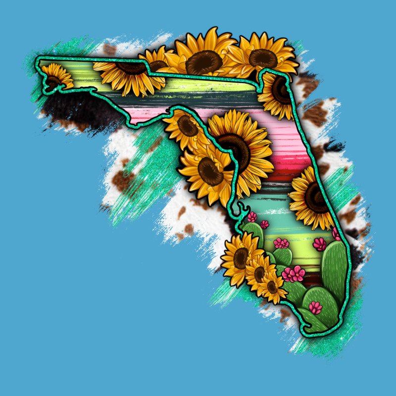 Florida Map With Sunflower And Serape Cactus Premium Hoodie by Bettercallsaul | Teevron