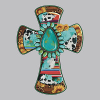 Cross With Leopard Sunflower Gemstone Serape Cowhide Long Sleeve Tee | Teevron