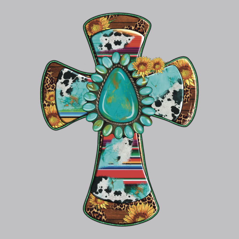 Cross With Leopard Sunflower Gemstone Serape Cowhide Long Sleeve Tee by Artiststas | Teevron