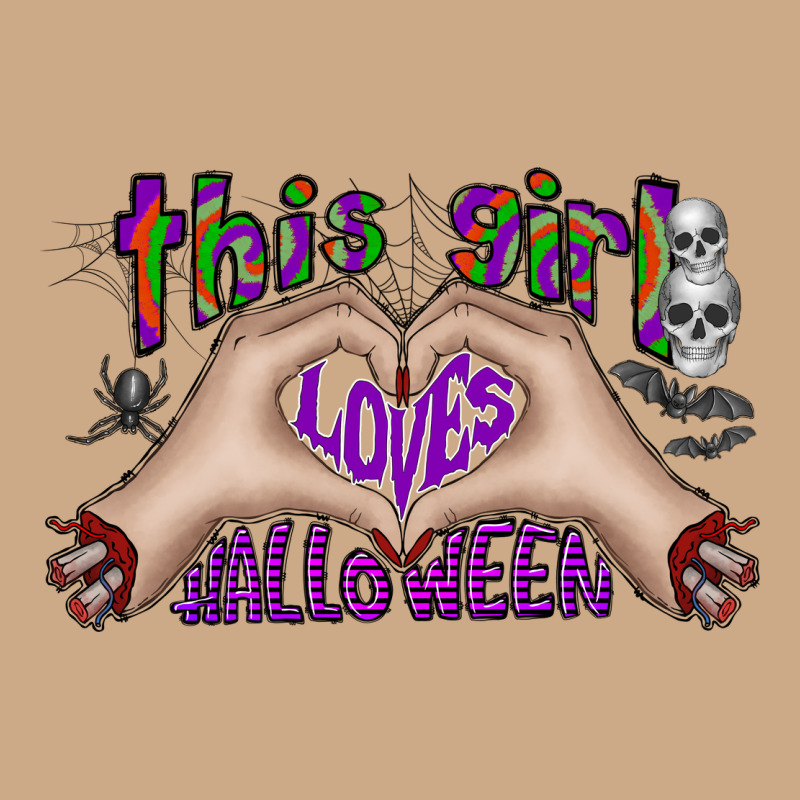 This Girl Loves Halloween Vintage Hoodie by CowhideDigitalArt | Teevron