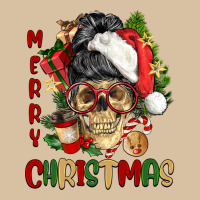Merry Christmas Skeleton Messy Bun Heavyweight Hoodie | Teevron