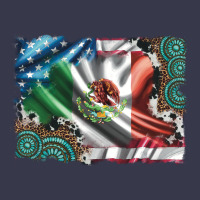 Usa And Mexico Flag With Leopard Cowhide And Gemstone Background Long Sleeve Tee | Teevron