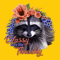Classy But A Little Thrashy Raccoon With Flowers Premium Hoodie | Teevron