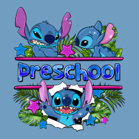 Preview Flower Stitch Blue Preschool Urban Heavy Tee | Teevron