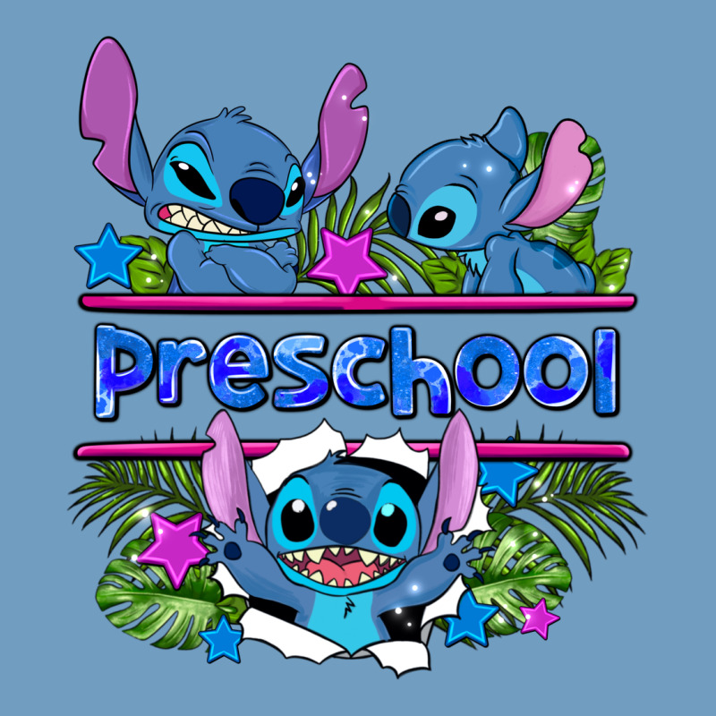 Preview Flower Stitch Blue Preschool Urban Heavy Tee by AdoDesignShop | Teevron