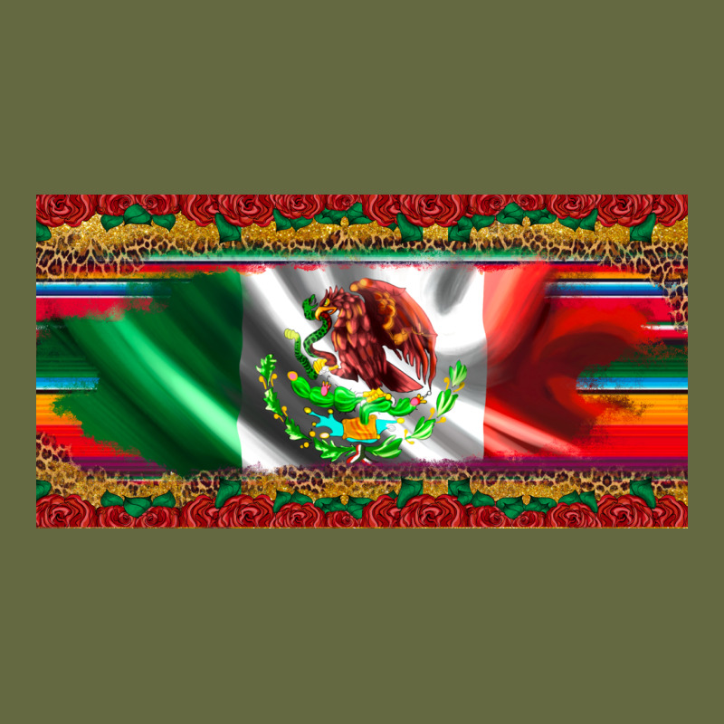 Mexico Flag Serape Roses Leopard And Glitter Licanse Plate Long Sleeve Tee by Artiststas | Teevron