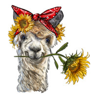 alpaca with sunflowers and bandana | Teevron