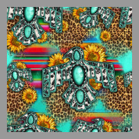 Western Turquoise Thunderbird Seamless Pattern Vintage Hoodie | Teevron