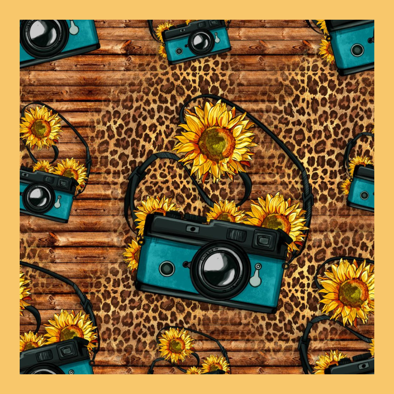 Western Sunflowers Camera Seamless Pattern Vintage Hoodie by HRA Design Shop | Teevron