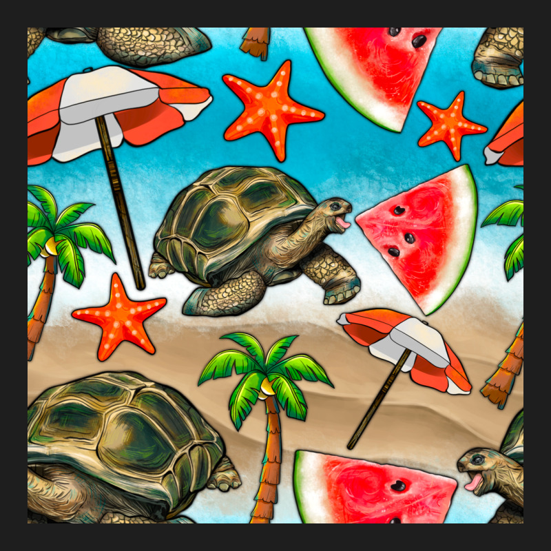 Tortoise Watermelon Beach Seamless Pattern Classic Tee by BundleAndBundleShop | Teevron
