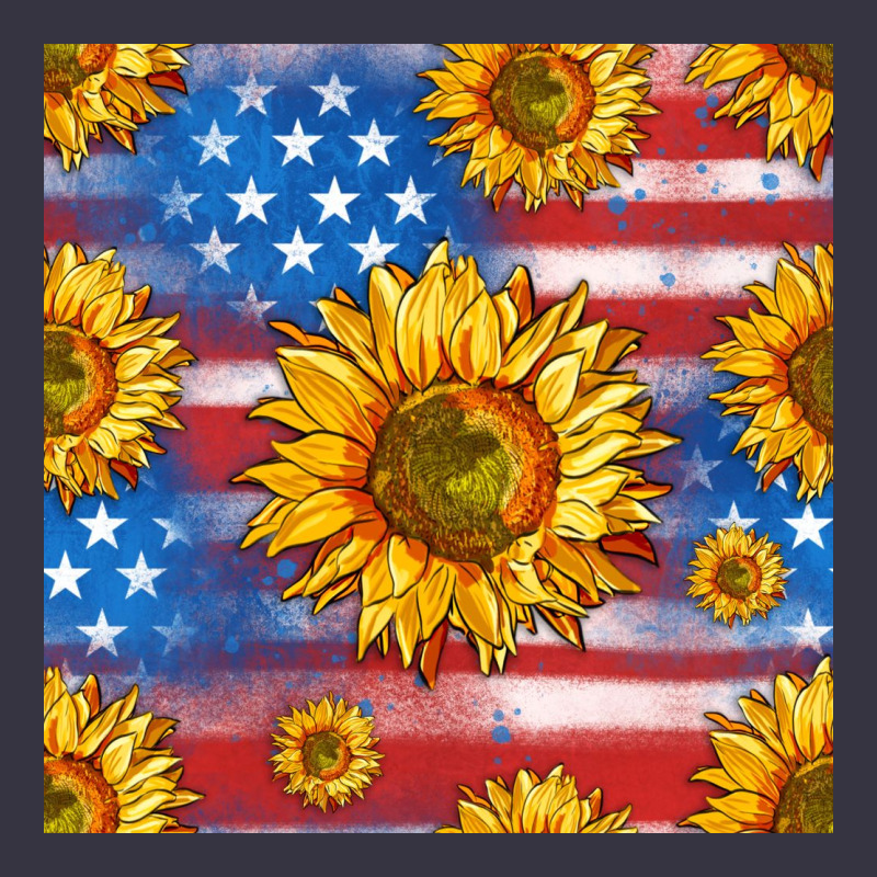 Sunflowers American Flag Seamless Pattern Vintage Hoodie by HRA Design Shop | Teevron