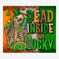 Irish Flag With Shamrocks  Dead Inside But Lucky Urban Heavy Tee | Teevron