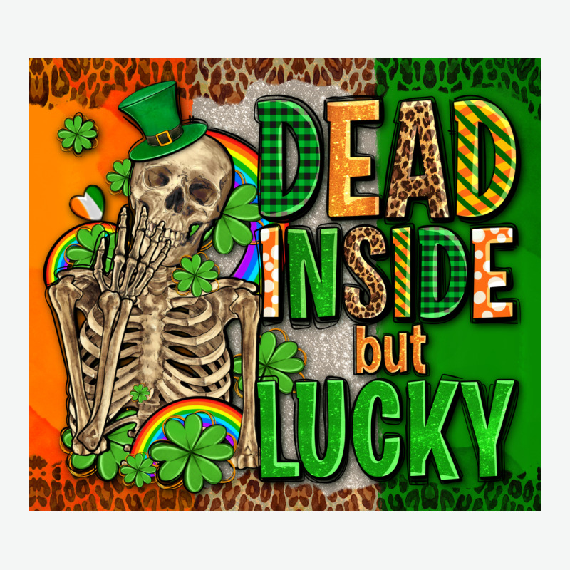Irish Flag With Shamrocks  Dead Inside But Lucky Urban Heavy Tee by AdoDesignShop | Teevron
