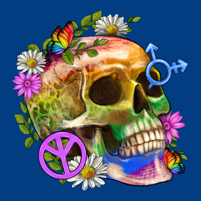 Pride Skull And Transgender Symbol With Peace Premium Sweatshirt by BundleAndBundleShop | Teevron