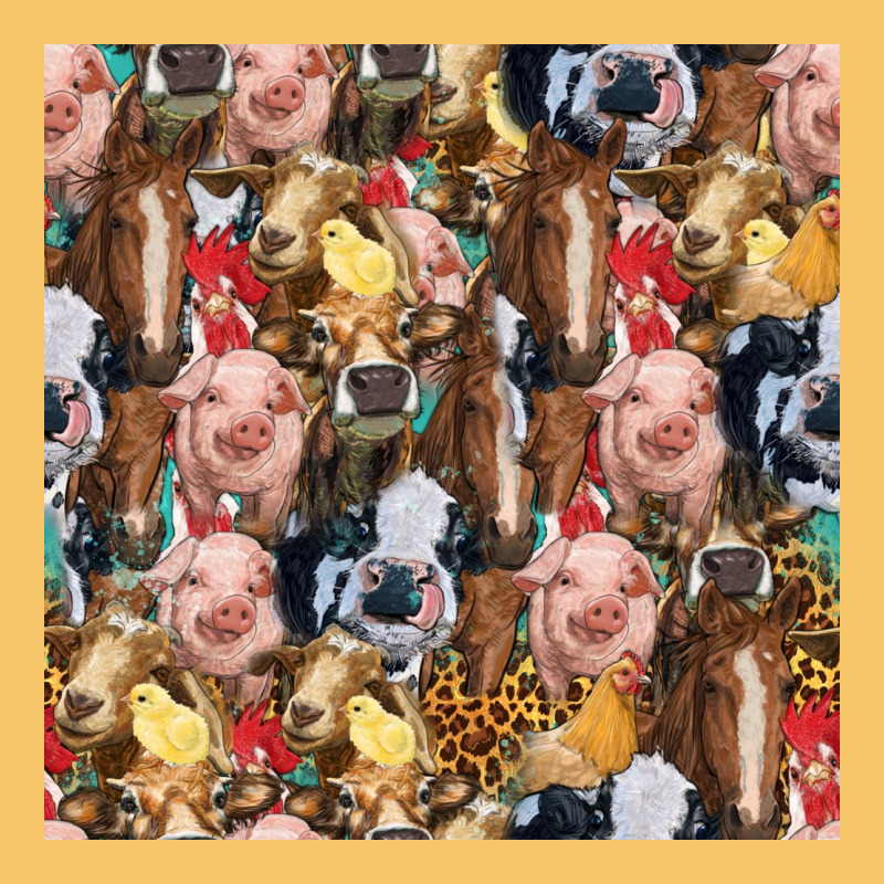 Western Farm Animals Seamless Pattern Vintage Hoodie by HRA Design Shop | Teevron