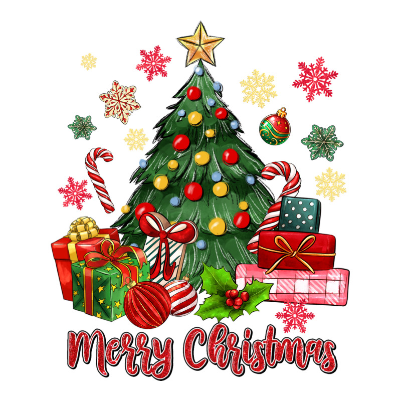 Merry Christmas Tree With Gift Box Heavyweight Hoodie by MaliasSmallBusiness | Teevron