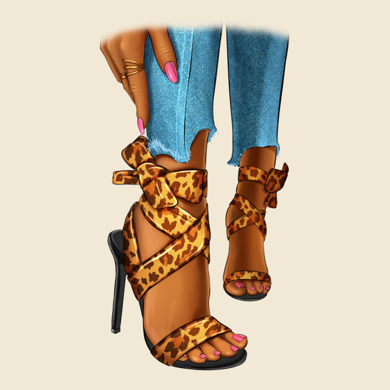 Leopard Heels Black Fashion Girl Premium Tee by RanaPortraitStore | Teevron