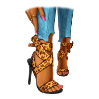 Leopard heels black fashion girl | Teevron