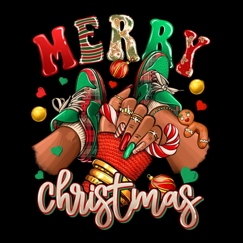 Merry Christmas Black Girl Sneakers Premium Tee by RanaPortraitStore | Teevron