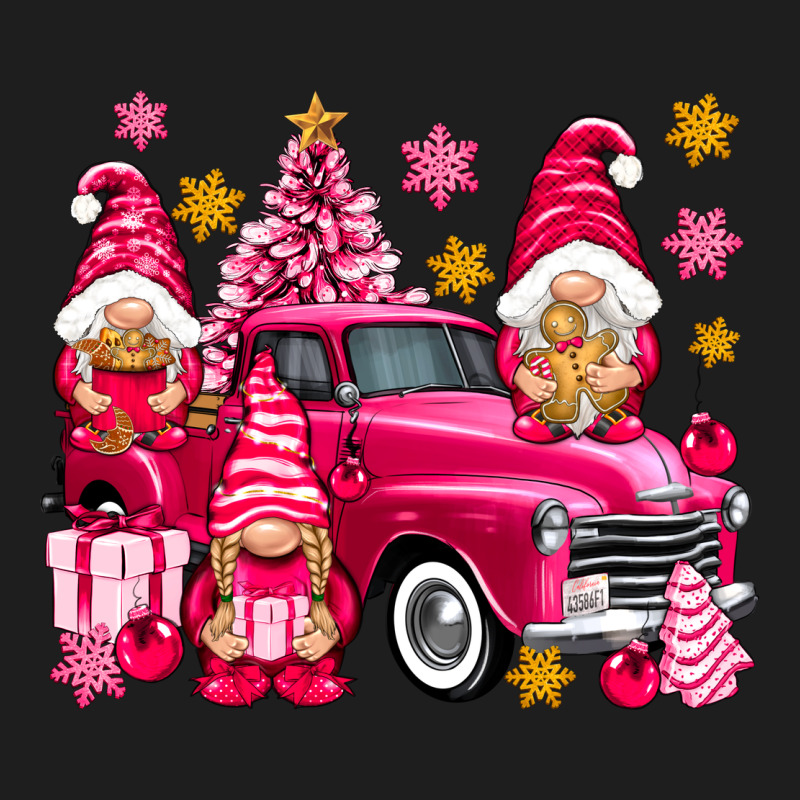 Pink Christmas Gnomes Truck Heavyweight Hoodie by NancyCooperArtShop | Teevron