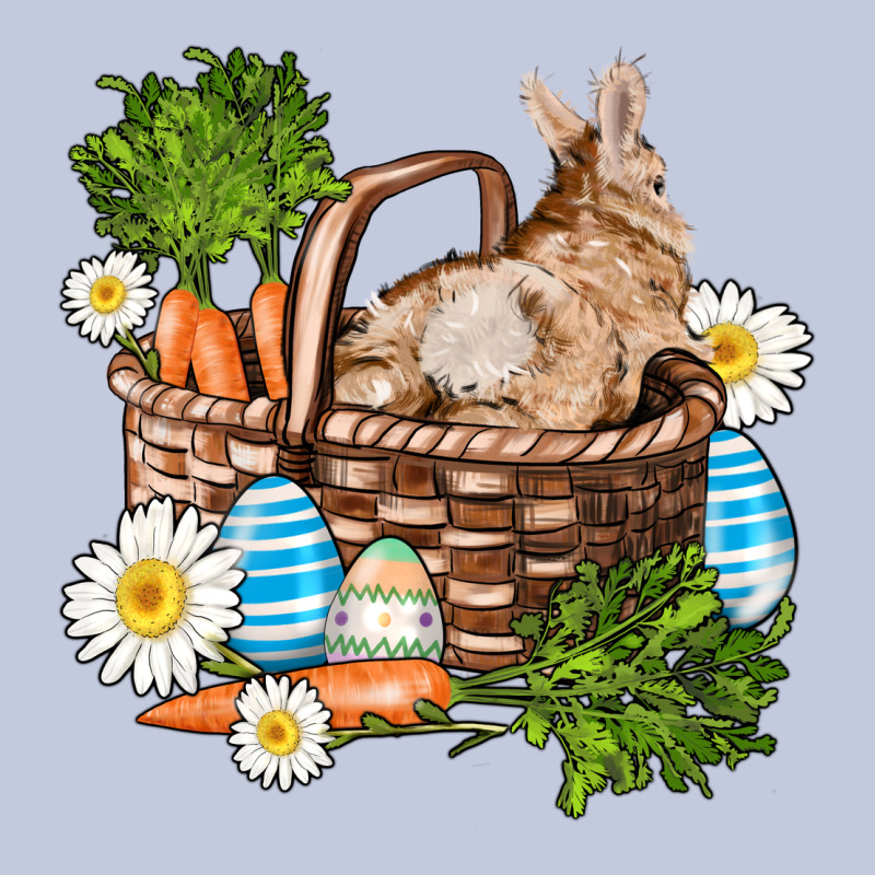 Easter Bunny In Basket Wıth Carrot And Eggs Long Sleeve Tee by AdoDesignShop | Teevron