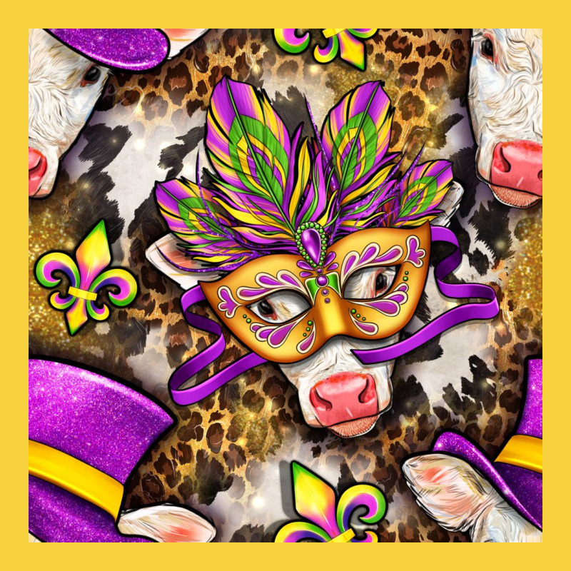 Mardi Gras Cow With Carnival Mask Seamless Pattern Premium Sweatshirt by BundleAndBundleShop | Teevron