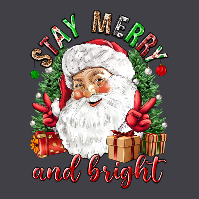 Stay Merry And Bright Christmas With Santa Heavyweight Hoodie by NancyCooperArtShop | Teevron