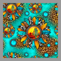 Western Sunset Sunflowers Seamless Pattern Vintage Hoodie | Teevron