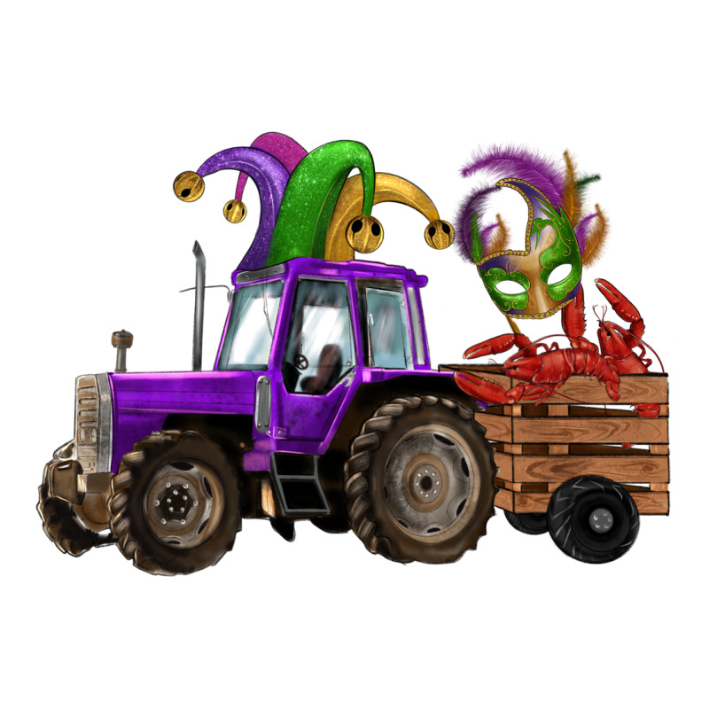 Mardi Gras Mask Crawfish Farm Tractor Premium Hoodie by RanaPortraitStore | Teevron