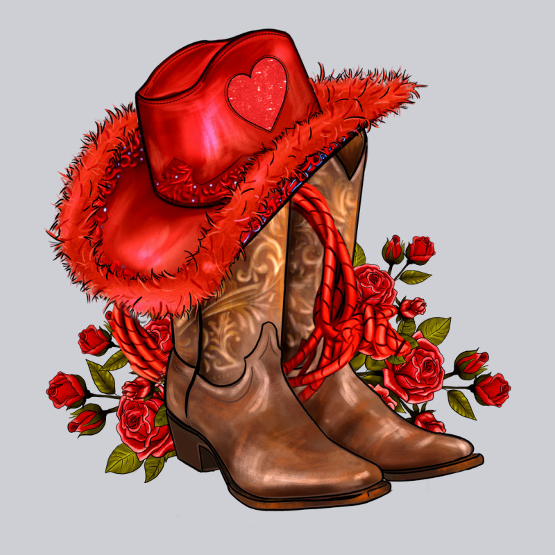 Valentines Day Cowboy Boots Red  And Roses Heavyweight Sweatshirt by AdoDesignShop | Teevron