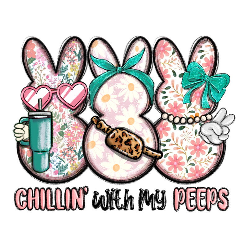 Easter Chilling With My Peeps Bunny Zipper Hoodie by MaliasSmallBusiness | Teevron