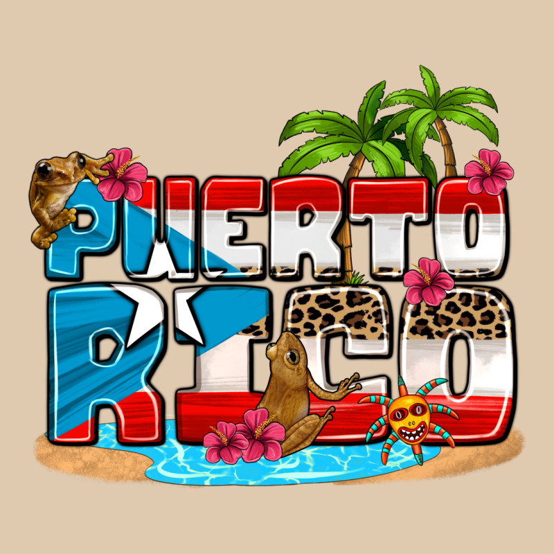 Puerto Rico And Flowers With Frog Heavyweight Sweatshirt by AdoDesignShop | Teevron