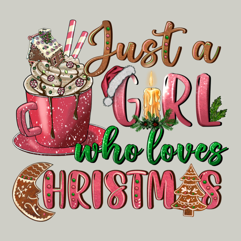 Pink Just A Girl Who Loves Christmas Heavyweight Hoodie by NancyCooperArtShop | Teevron