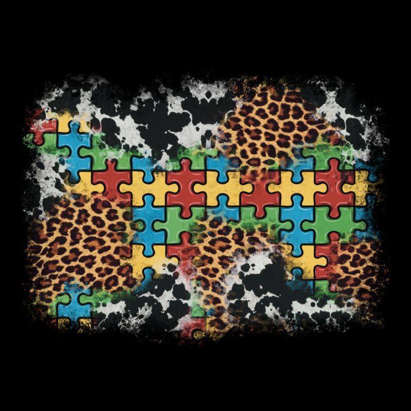Autism Awareness Leopard Cowhide Background Long Sleeve Tee by Artiststas | Teevron