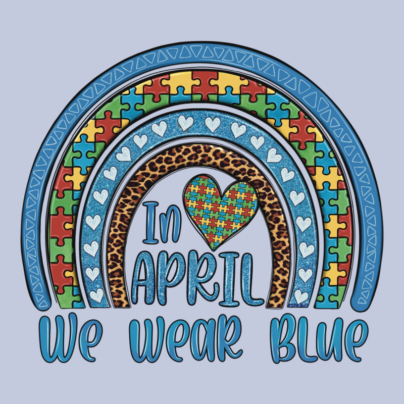 In April We Wear Blue Autism Awareness Leopard Rainbow Long Sleeve Tee by Artiststas | Teevron