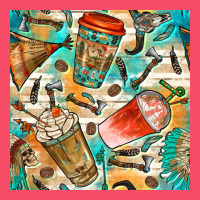 Western Indian Coffee Cups With Aztec Seamless Pattern Bbs Premium Sweatshirt | Teevron