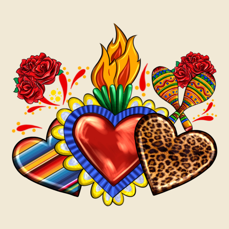 Sacred Heart With Leopard And Serape Heart Premium Tee by RanaPortraitStore | Teevron
